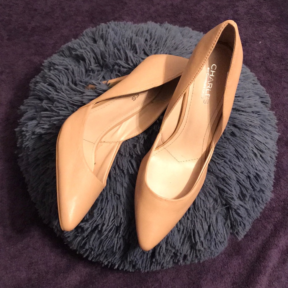 Nude Pointed toe pump heels